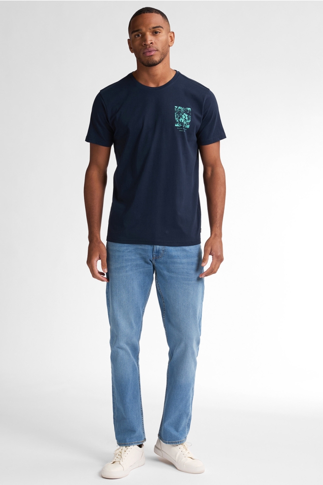 T SHIRT MET RUG PRINT M 1050 TSR115 5178 Navy Blue